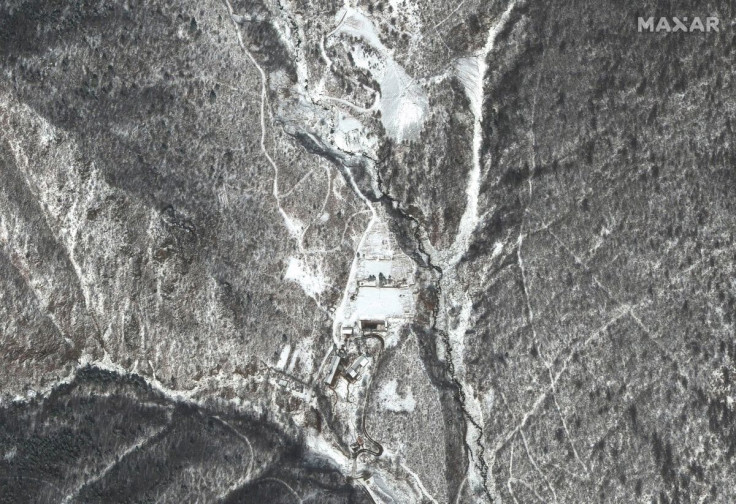 A satellite image shows an overview of the Punggye-ri nuclear test site, Kilju County, North Hamgyong province, North Korea, March 31, 2022. Picture taken March 31, 2022. Satellite image 2022 Maxar Technologies/Handout via REUTERS