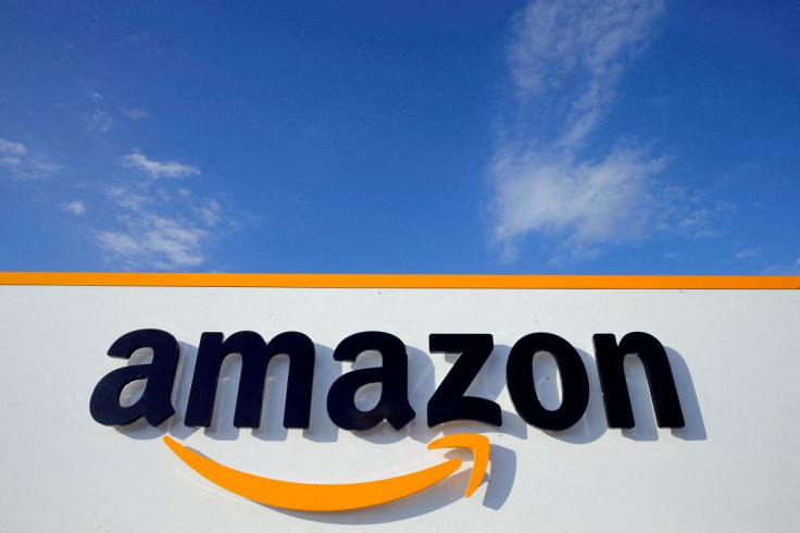 The logo of Amazon is seen at the company logistics center in Boves, France, August 8, 2018.