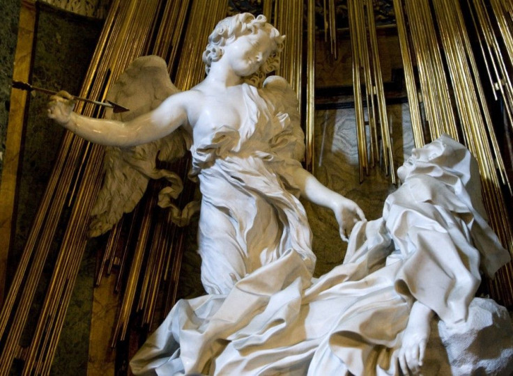 Bernini's sculpture the Ecstasy of St Theresa is seen in Rome