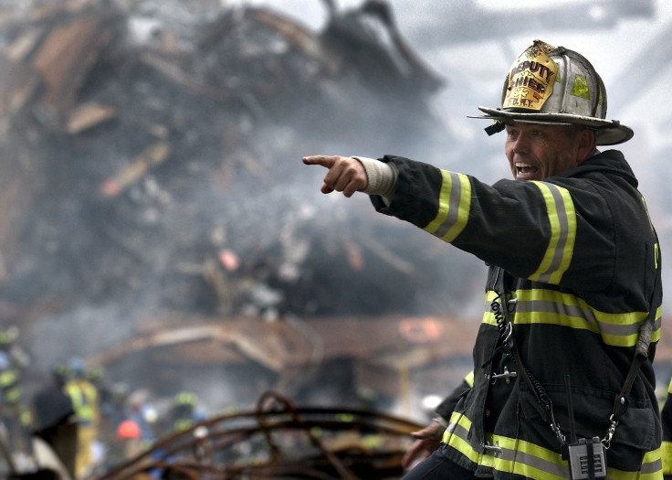 Representation. A firefighter during a rescue operation.