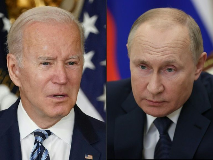 US President Joe Biden (left) is facing the biggest foreign policy crisis of his presidency as Russian leader Vladimir Putin's aggression towards Ukraine