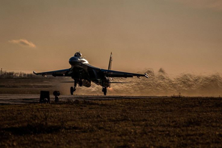 A Ukrainian Air Force fighter jet takes off during a drill in Mykolaiv region in southern Ukraine November 23, 2021. Air Force Command of Ukrainian Armed Forces/Handout via