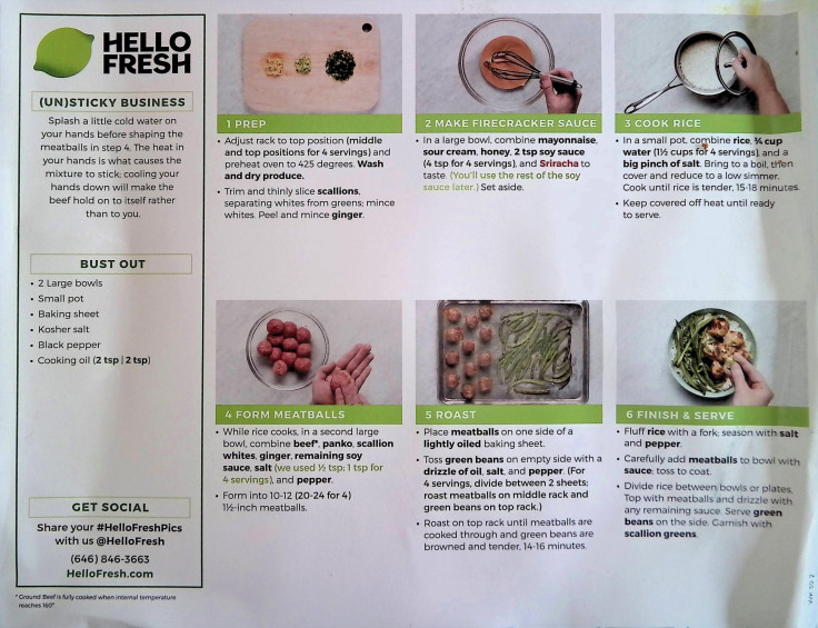 A scan of a HelloFresh recipe card I had laying around