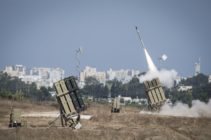 The Iron Dome air-defense system fires to intercept a rocket over the city of Ashdod on July 8, 2014, in Israel.