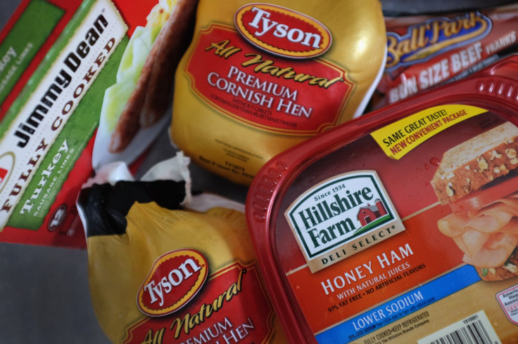 Tyson Foods recalled nearly 69,000 pounds of chicken strips over possible metal contamination. In this photo, Tyson Food and Hillshire Brands food products are seen in Miami, Florida, May 29, 2014.