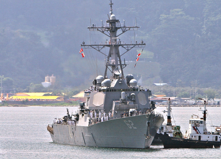 US destroyer USS Fitzgerald arrives at the former US naval base in Subic Bay, Olongapo City, north of Manila on June 27, 2013.