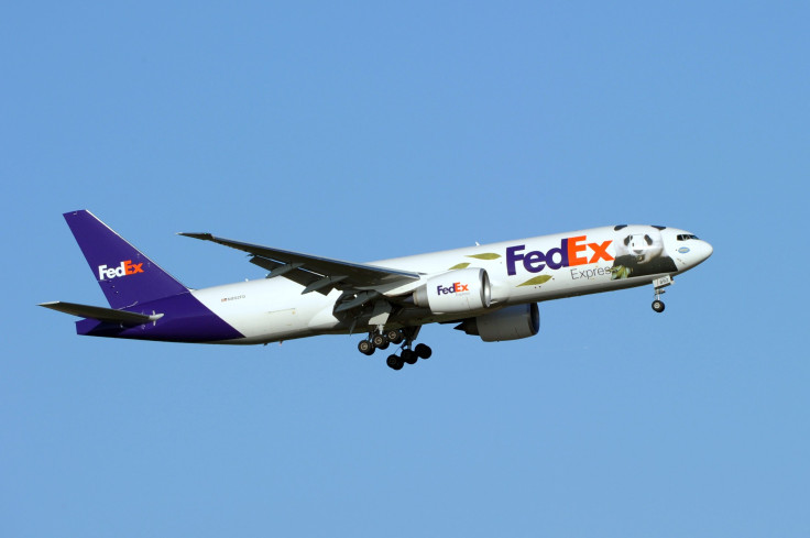 This is a representational image of a FedEx plane.