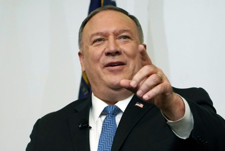 President Joe Biden's administration has turned the page on human rights policies of former secretary of state Mike Pompeo, a hawkish evangelical Christian, seen in December 2020 in Atlanta