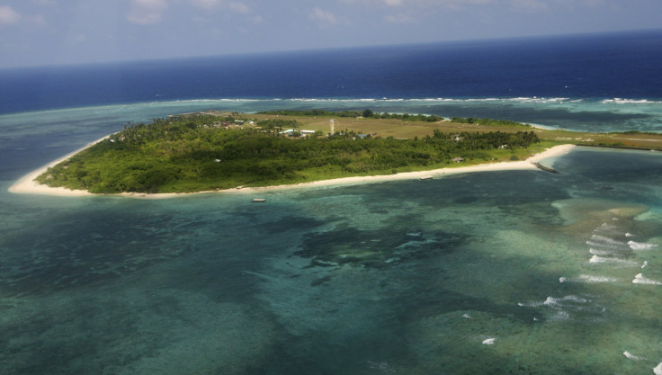An aerial view shows the Pagasa (Hope) Island, part of the disputed Spratly group of islands, in the South China Sea located off the coast of western Philippines on July 20, 2011.