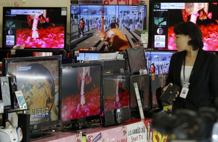 LG Electronics' flat-screen TVs are displayed at a store in Seoul, South Korea.