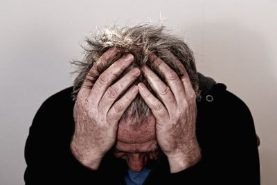 Representation. A man with dementia unable to remember things.