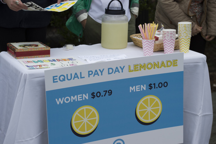 April 10 is National Equal Day 2018. In this photo, Democratic National Committee women host an Equal Pay Day event with a lemonade stand 'where women pay 79 cents per cup and men pay $1 per cup, to highlight the wage gap' in Washington, D.C. April 12, 2