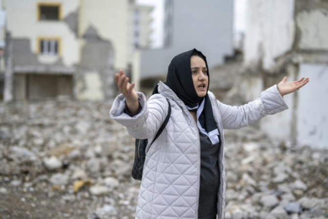 'This building collapsed in seconds,' says Tuba Erdemoglu of her destroyed home