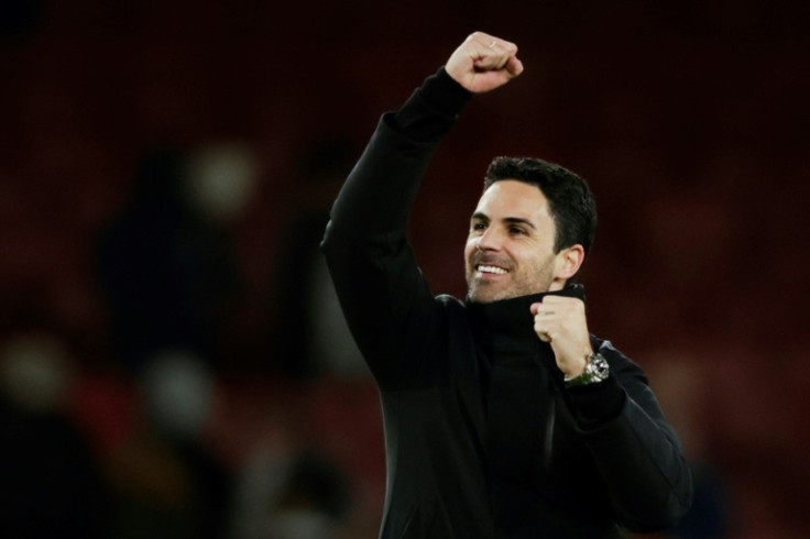 Mikel Arteta celebrated Arsenal's 3-1 win over Liverpool