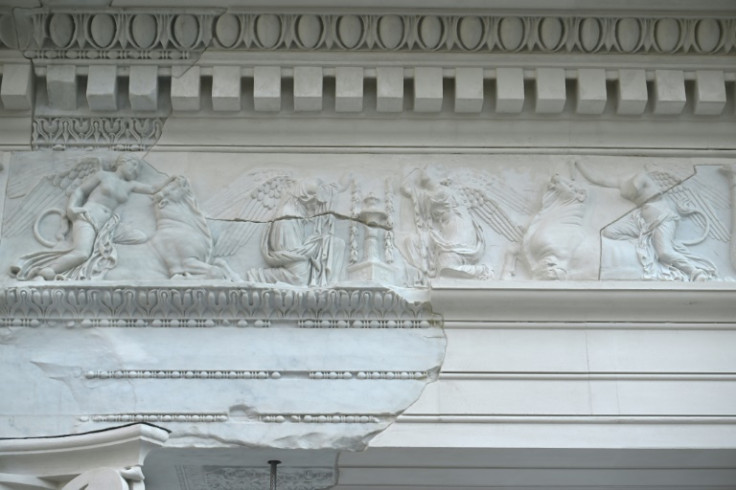 Basilica Ulpia's decorative frieze depicting winged victories sacrificing bulls has been recreated.
