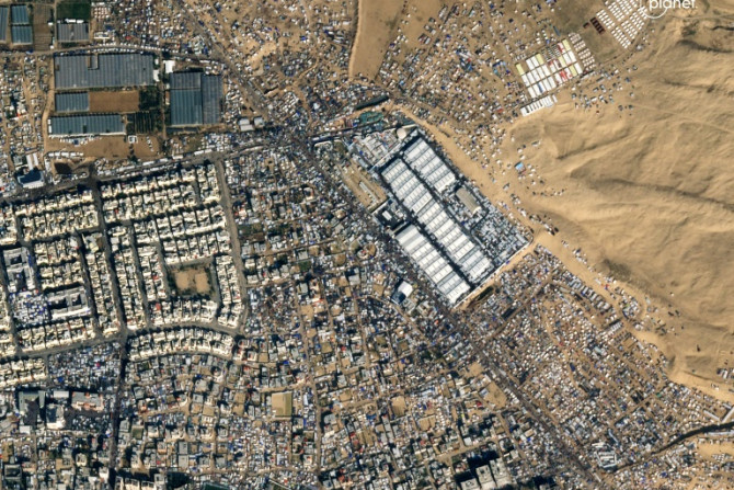 A satellite picture shows Rafah near the Gaza border with Egypt