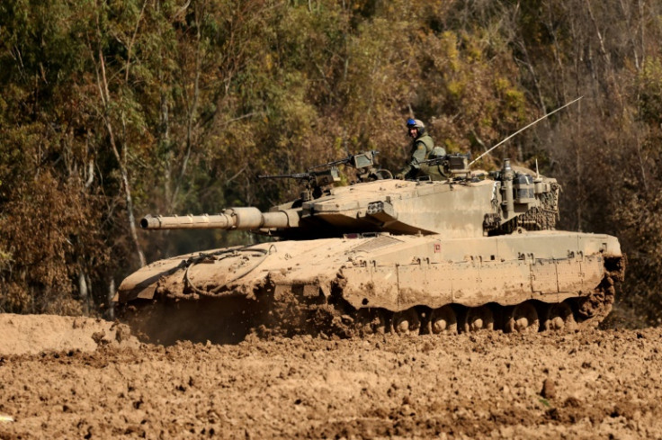An Israeli tank near the border with Gaza
