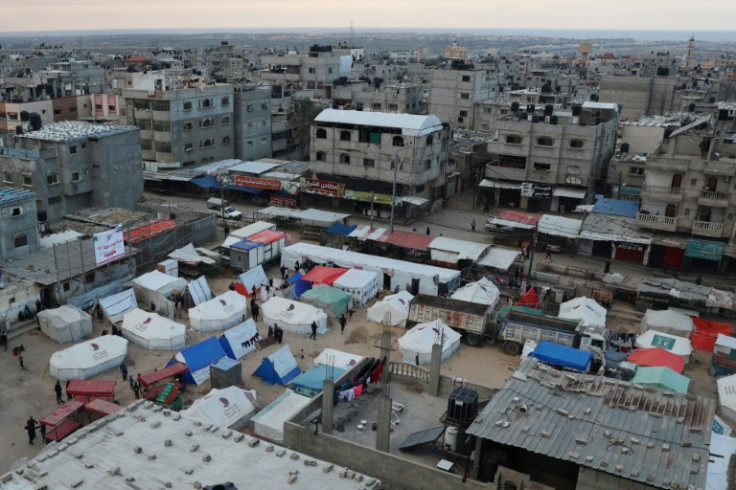 More than a million Gazans have sought shelter in a sprawling makeshift encampment near the Egypt border