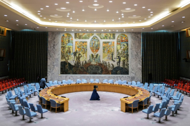 The UN Security Council chamber at UN headquarters in New York
