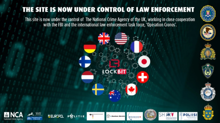 A message on LockBit's site said law envorcement agencies had taken it over