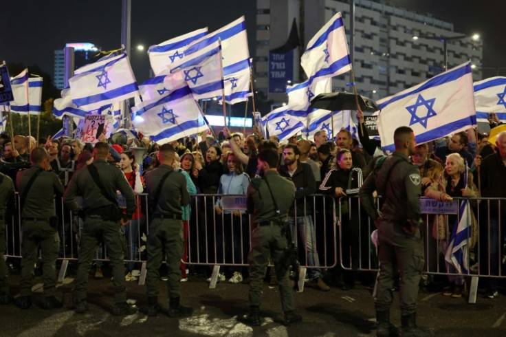 An anti-government demonstration in Tel Aviv