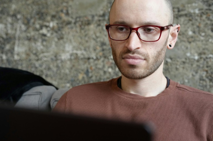 Civox co-founder Adam Reis is seen in his office in San Francisco, California on March 1, 2024