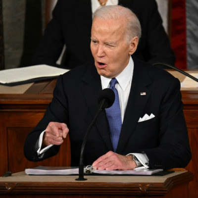 US President Joe Biden delivers the State of the Union address, opening with an attack on Donald Trump