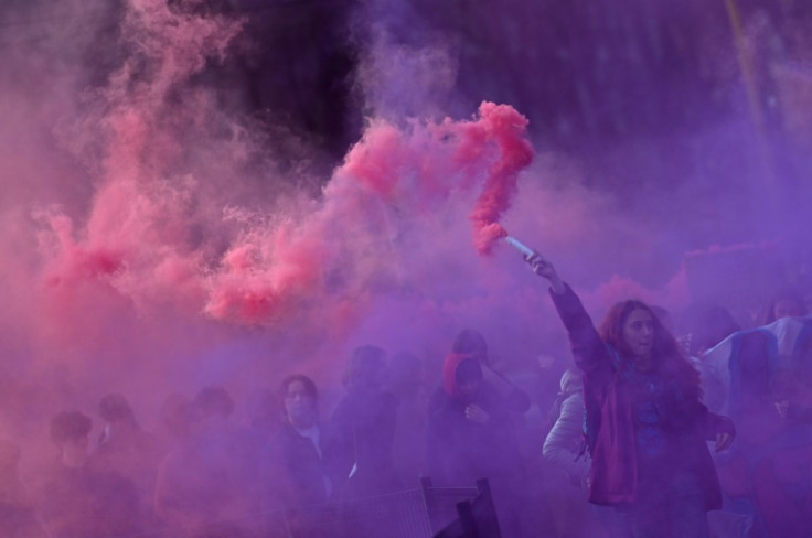 Women students demonstrated in Milan, Italy to denounce violence against women
