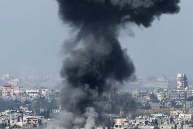 Smoke billows after Israeli bombardment of northern Gaza on March 13, 2024