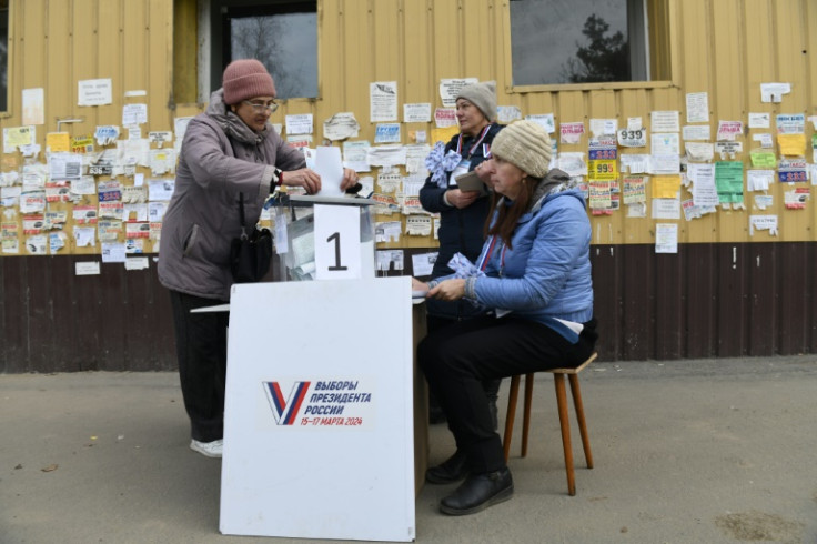 In the Ukrainian city of Mariupol under Russian control, election officials opened pop-up polling stations