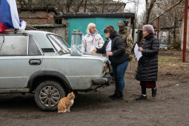 Kyiv has decried the voting in parts of eastern Ukraine under Russia's control as a 'farce'
