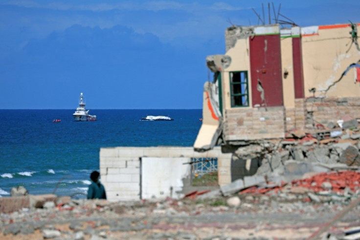 The Open Arms vessel carrying food approaches the coast of Gaza City