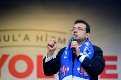 Polls suggest Istanbul mayor Ekrem Imamoglu of the opposition CHP will retain his seat