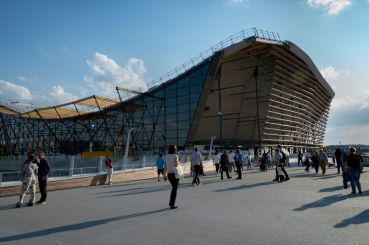 The spectacular wooden aquatic centre built for the Paris Olympics