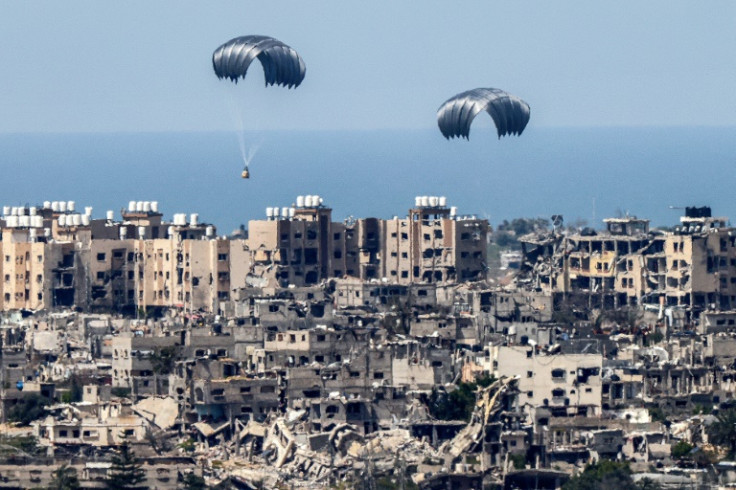 The US said airdrops were 'one of the many ways that we are helping to provide desperately needed aid to Palestinians in Gaza'