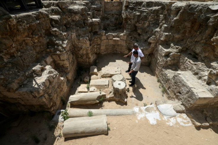 Byzantine columns in the third-century Saint Hilarion monastery in Gaza