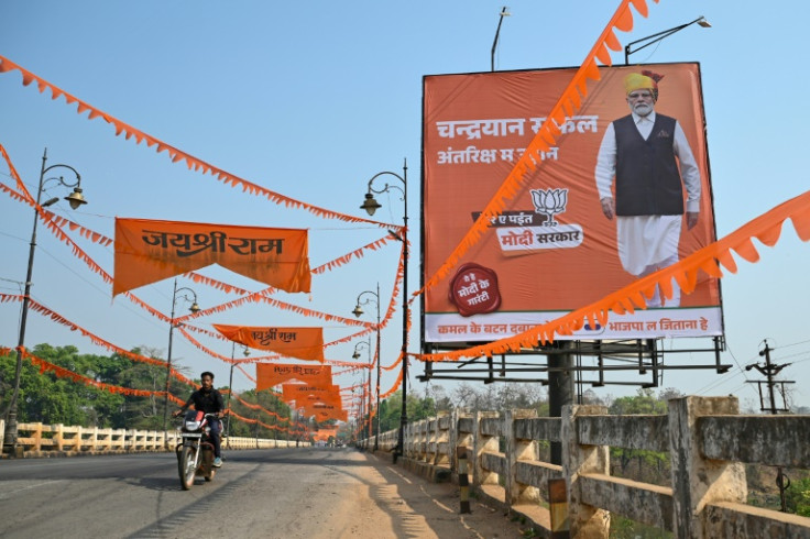 Indian Prime Minister Narendra Modi, seen here in a campaign poster, is widely expected to win a third term in power