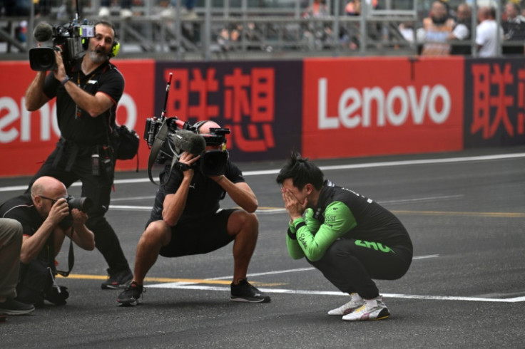 Zhou Guanyu was in tears after finishing 14th on his home GP debut