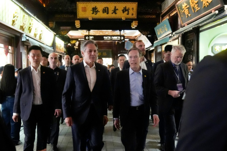 Blinken's visit to Shanghai has seen him sample local food and stroll around the city's tourist sites
