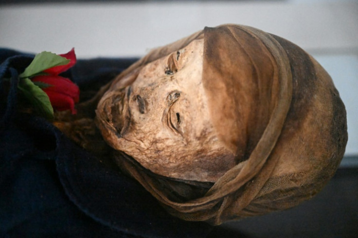 Margarita Prieto, who died in 1981, is one of the spontaneously mummified bodies on display at the Jose Arquimedes Castro mausoleum in the San Bernardo cemetery