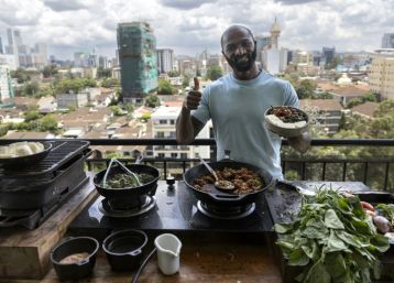 Dennis Ombachi's Nairobi balcony has become famous though his snappy cooking videos