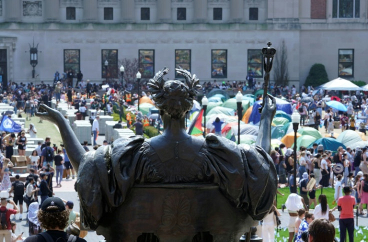 Student demonstrators occupy the pro-Palestinian "Gaza Solidarity Encampment" on the West Lawn of Columbia University on April 29, 2024 in New York City. Student demonstrators at Columbia University, the epicenter of pro-Palestinian protests that have eru