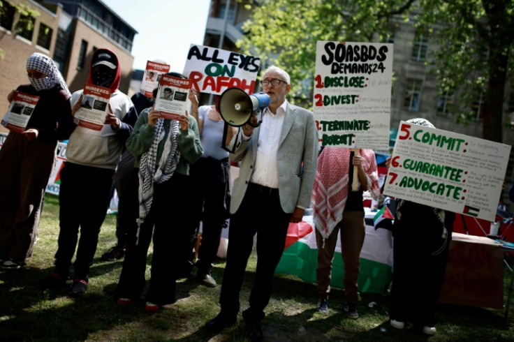 Former Labour leader Jeremy Corbyn gave his support to the SOAS students