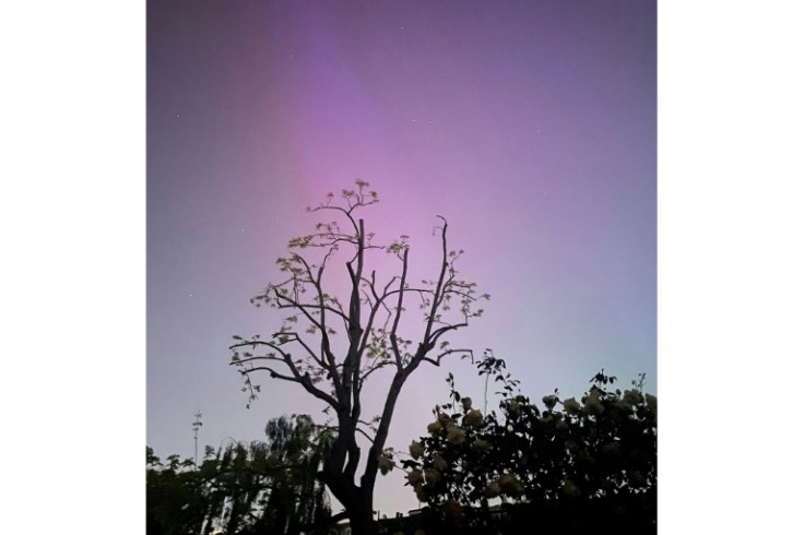 Northern lights or aurora borealis are seen over London during a geomagnetic storm on May 11, 2024