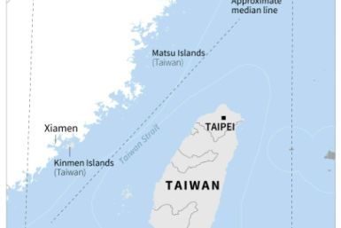 Map of Taiwan and China