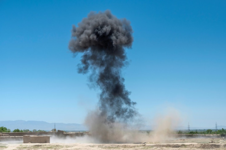 An anti-tank mine is detonated in Afghanistan, a country infested with mines and unexploded ordnance