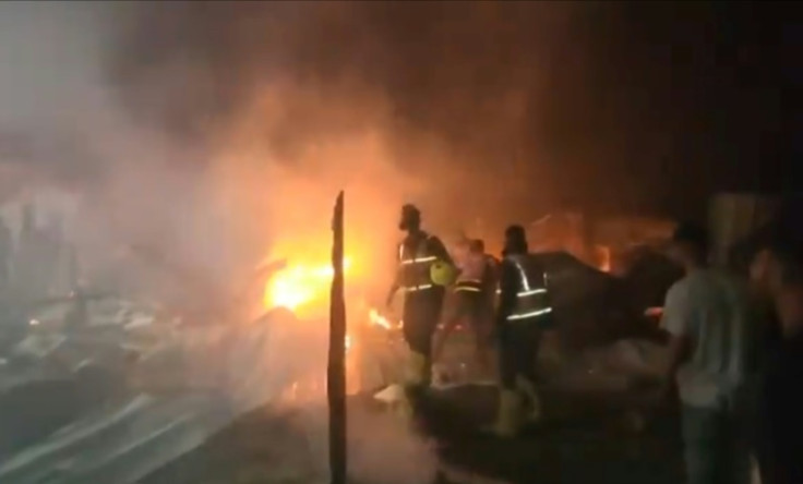 An image from footage filmed by one of the volunteers of the Palestine Red Crescent Society