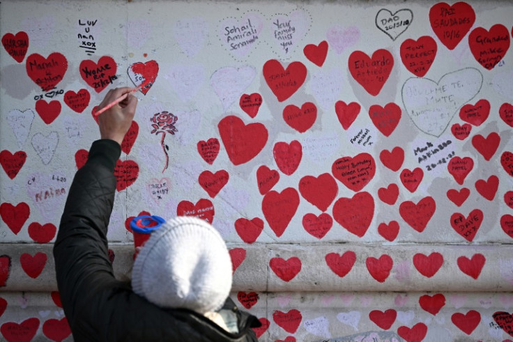 The National Covid Memorial Wall in London is dedicated to those who lost their lives to Covid-19