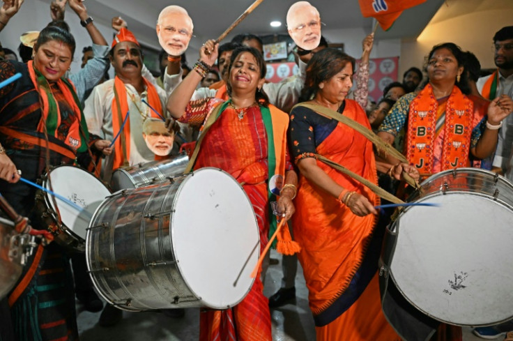 Bharatiya Janata Party (BJP) supporters celebrated their third term in power, even though it was not the landslide victory many had expected