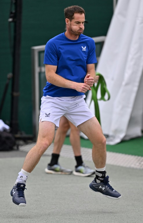Looking for 'closure': Andy Murray warms up during a training session